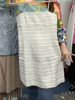 Amanda Uprichard White Textured Strapless Mini dress